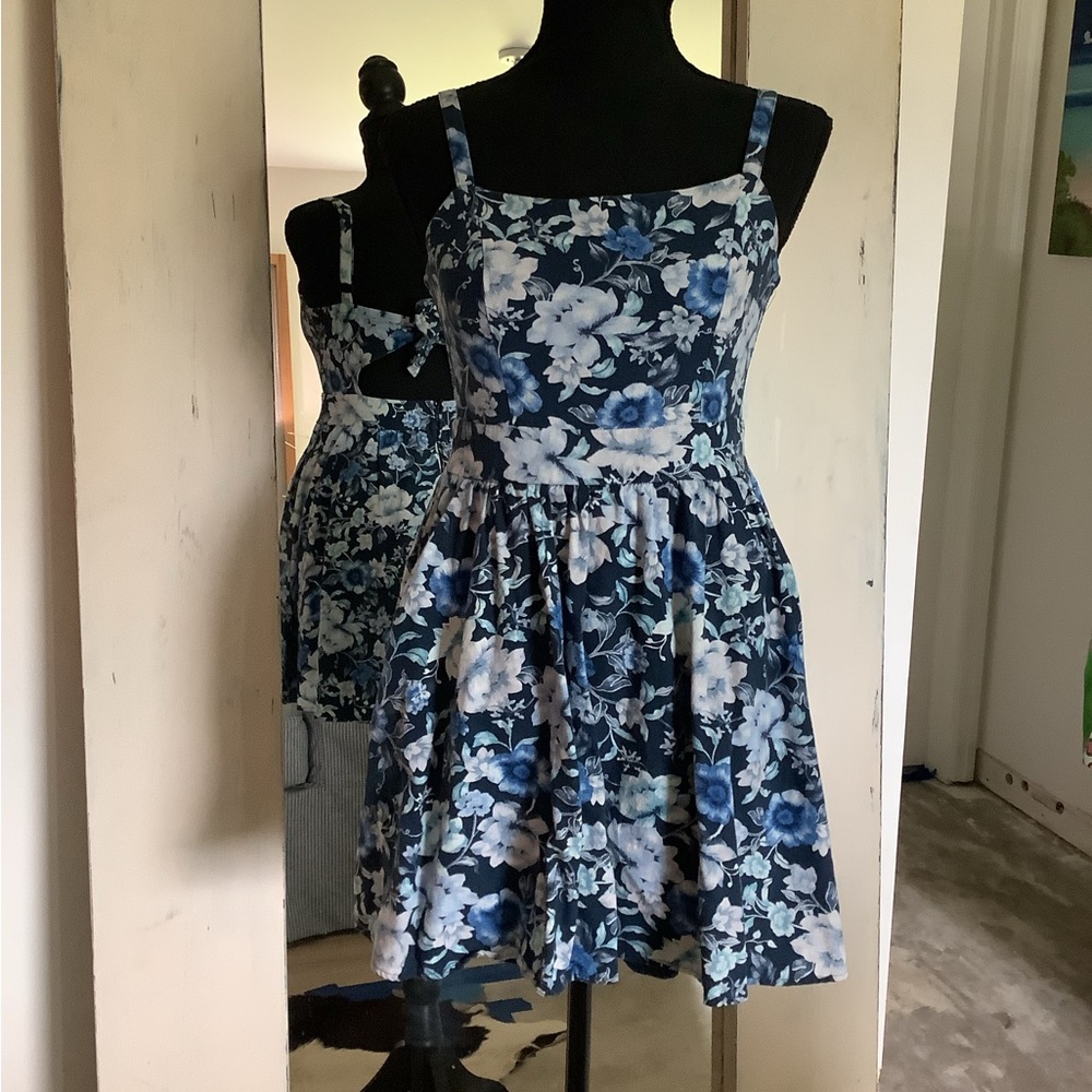 Altar'd State Navy and White Dress